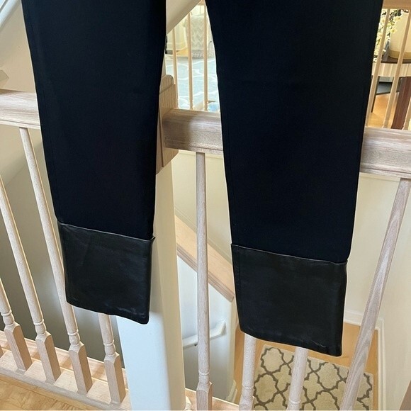 Joseph Crown Lambskin Leather Trimmed Stretch-Gabardine Pants in Black 6 - Picture 7 of 16